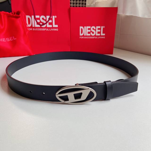 Diesel23春夏新品oval-D Logo经典系列皮带腰带 精品宽度 3.0Cm 时髦复古风 - 点击图像关闭