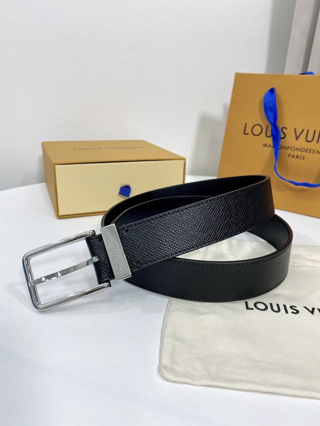 配全套包装礼盒 Louis Vuitton 原单品质经典款腰带 意大利进口原版头层牛皮 精品纯铜针扣 时尚百搭永不过时 宽度3.5Cm