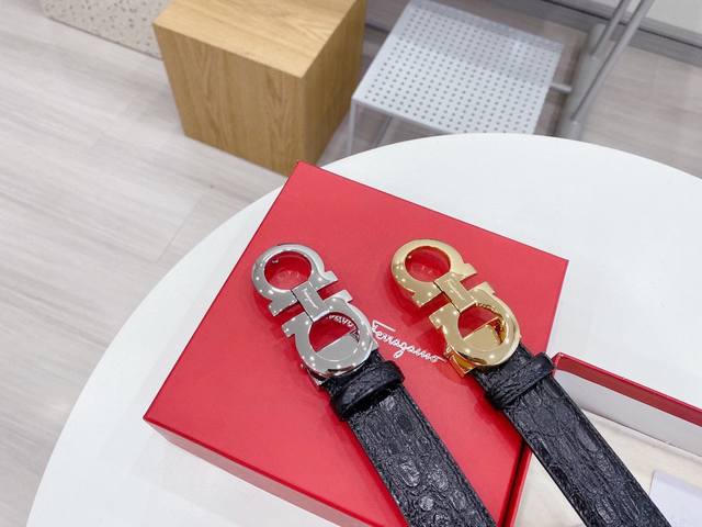 Ferragamo菲拉格慕 皮帶腰帶 將摩登設計與精湛的手工技藝完美結合 打造出風格華貴典雅 實用性和款式並重 手感柔軟舒中 3 5Cm寬 搭配最新原版