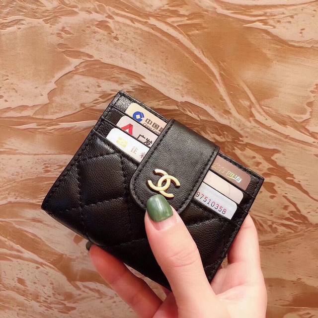 颜色 黑尺寸 10X9小香纯皮卡包 超级自留 两用卡包钱包12个卡位钞票位 特别实用