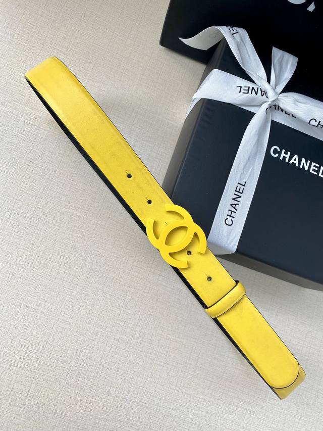 宽度3.0Cm Chanel 香奈儿 2022品牌新款 选用两面平纹牛皮多颜色可选择 搭配同色金属钢扣