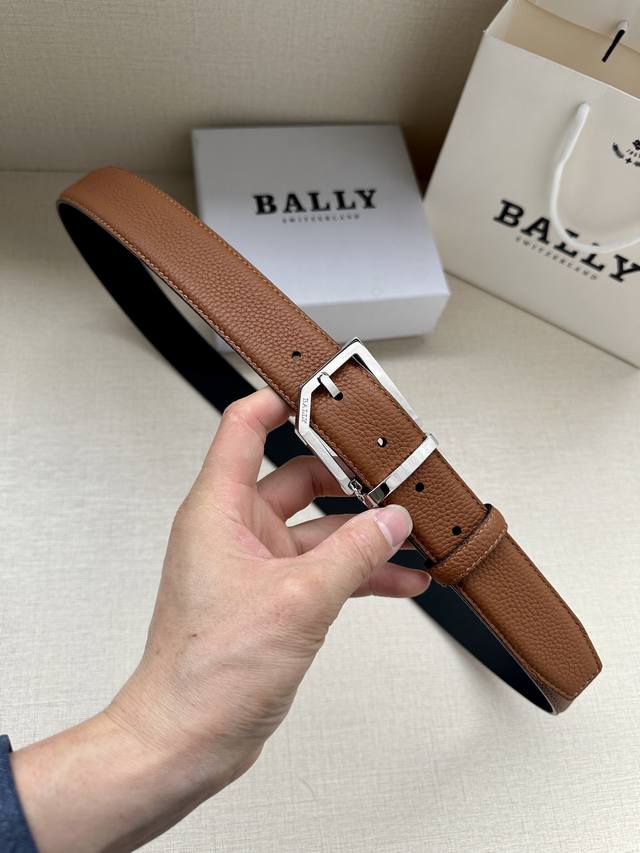 巴利 Bally专柜新款 带身宽度3.8Cm 搭配纯铜皮带扣头.送礼佳品.与正品零差距