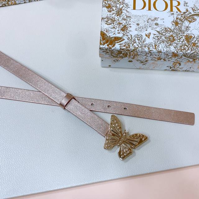 Dior 24早春 M tamorphose 腰带 20 毫米光滑牛皮革 超級火 蝴蝶搭扣系列