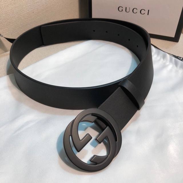 配全套包装盒 Gucci 4.0Cm宽 专柜细节 品质完美 双面进口小牛皮 Gucci专用皮底 高端品质