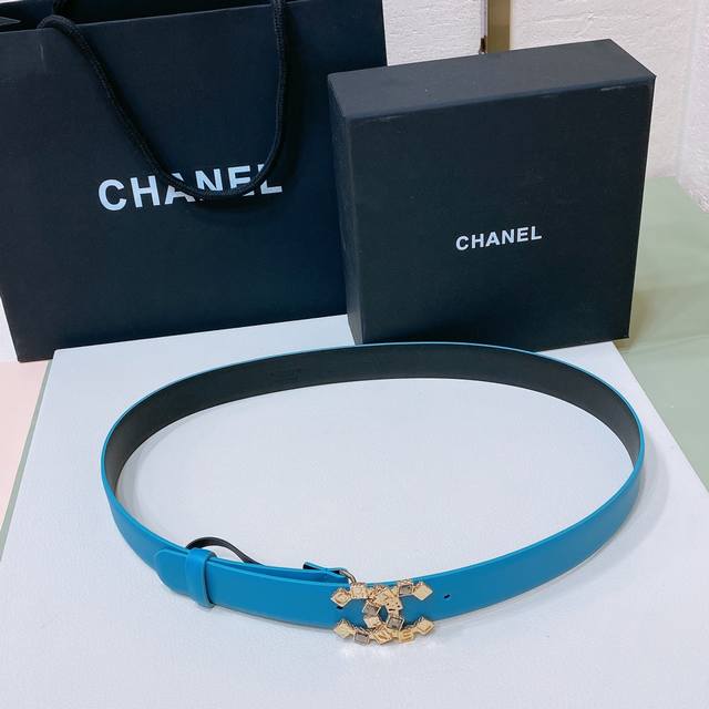 Chanel 24S Cc 树脂黑 字母 Logo搭扣 黄铜金属小牛皮腰带 手感柔软 细腻 Cm - 点击图像关闭