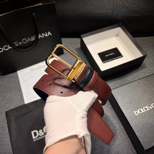 特 Dg 宽 Cm Dolce&Gabbana 新款 掌纹印花dg腰带 小牛皮徽标搭扣点缀浅金色电镀金属饰边