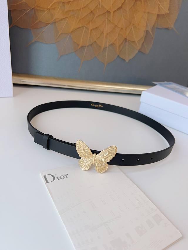 特 Dior 24早春 M tamorphose 腰带 Cm光滑牛皮革 超級火 蝴蝶搭扣系列